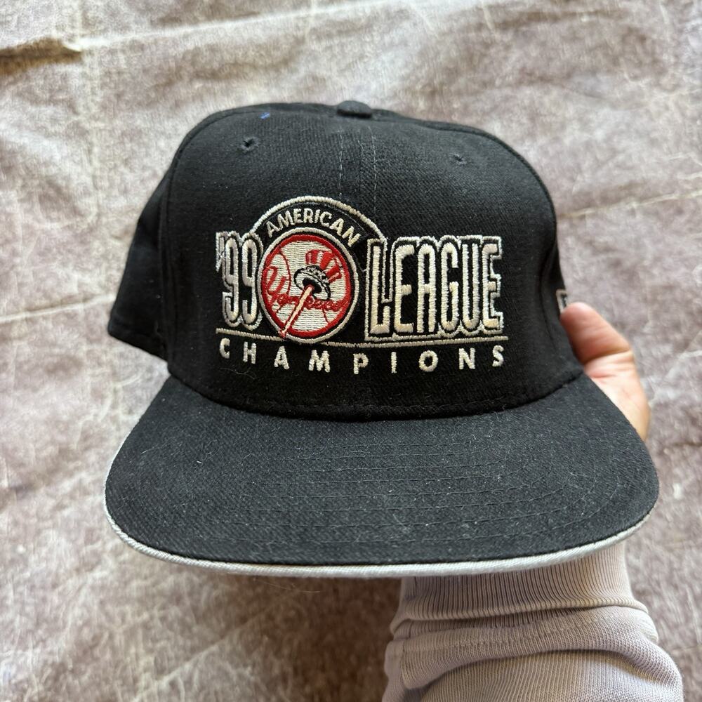 Men's Vintage 90s New Era New York Yankees 1999 AL Champions Black Snapback Hat